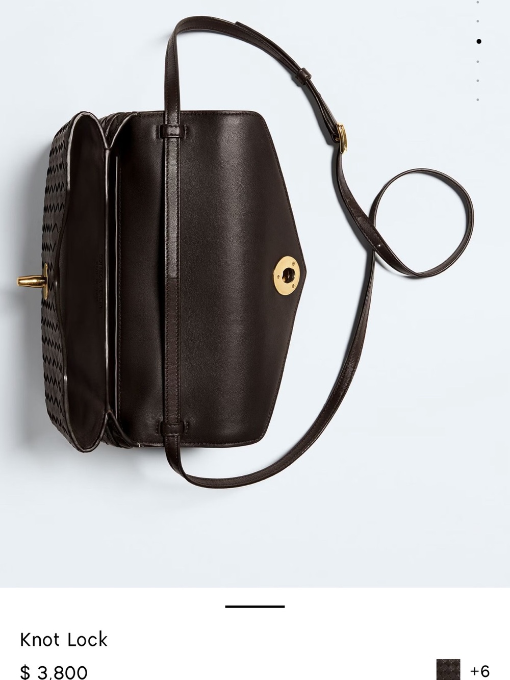 Bottega Veneta Dark Brown Woven Leather Top-Handle Satchel with Gold Hardware - Picture 3 of 4